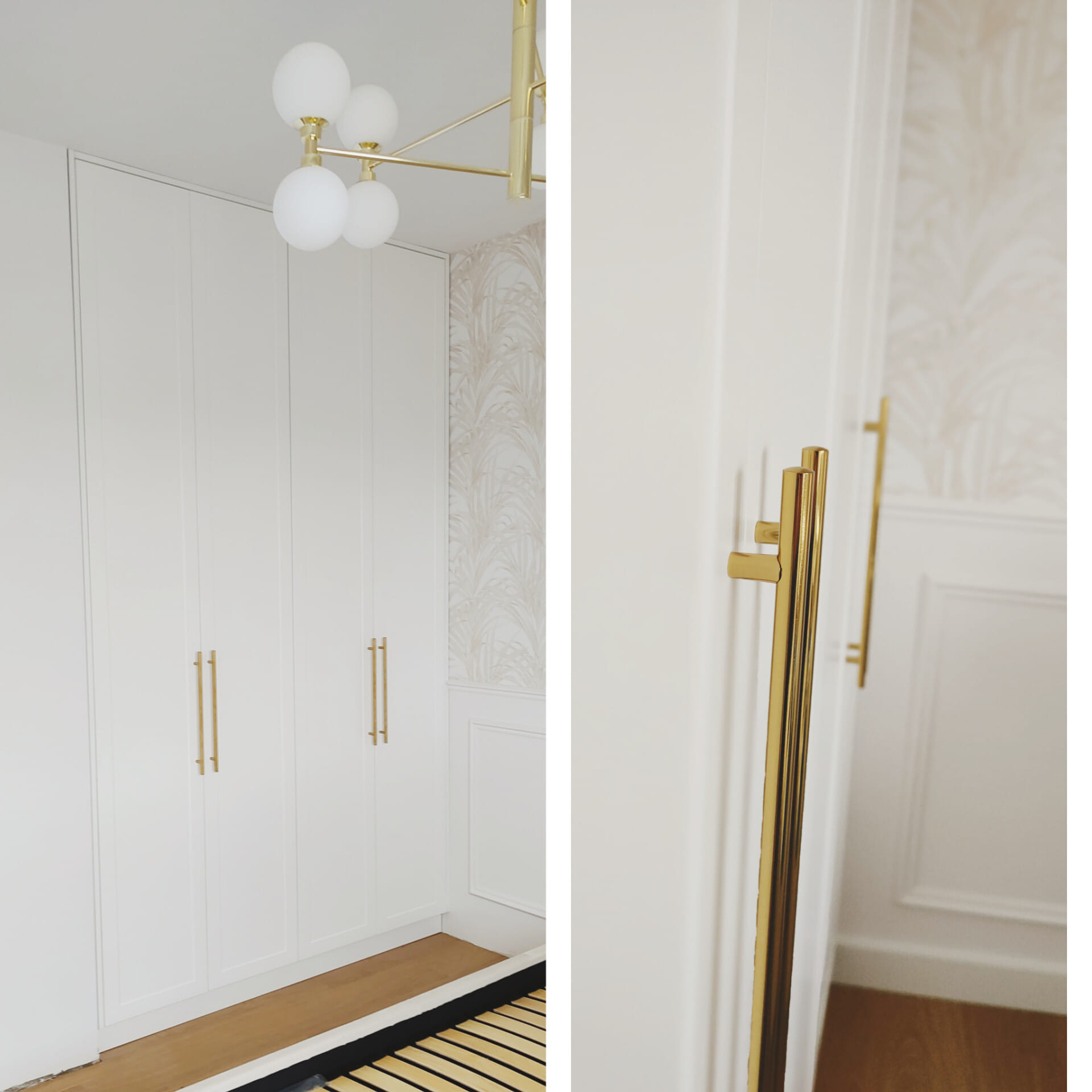 DSK Projekt Szafa sypialnia biała złoto1